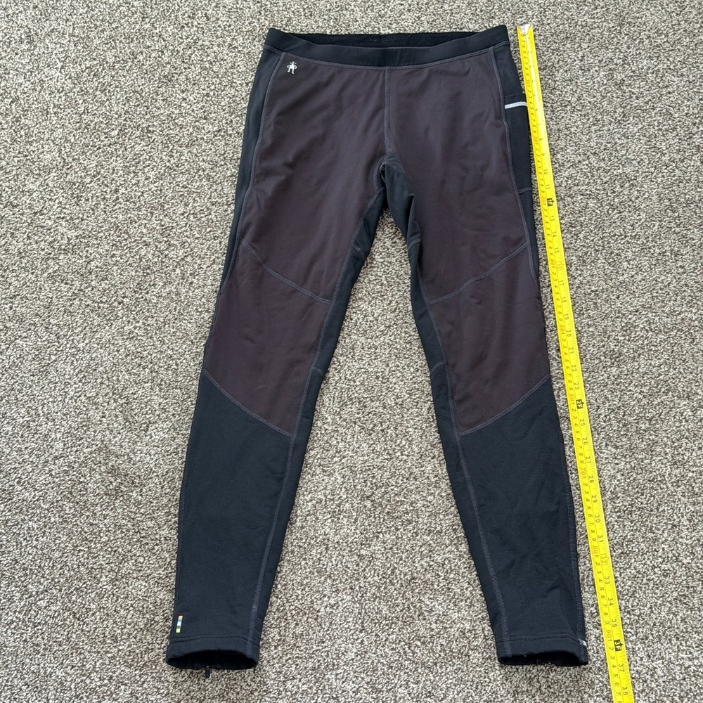 Smartwool Mens M Black Merino Sport Fleece Wind Tight Pants Thermal Tights